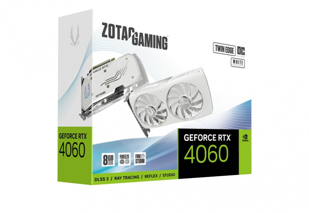 Tarjeta de Video Zotac NVIDIA GAMING GeForce RTX 4060 8GB Twin Edge OC White