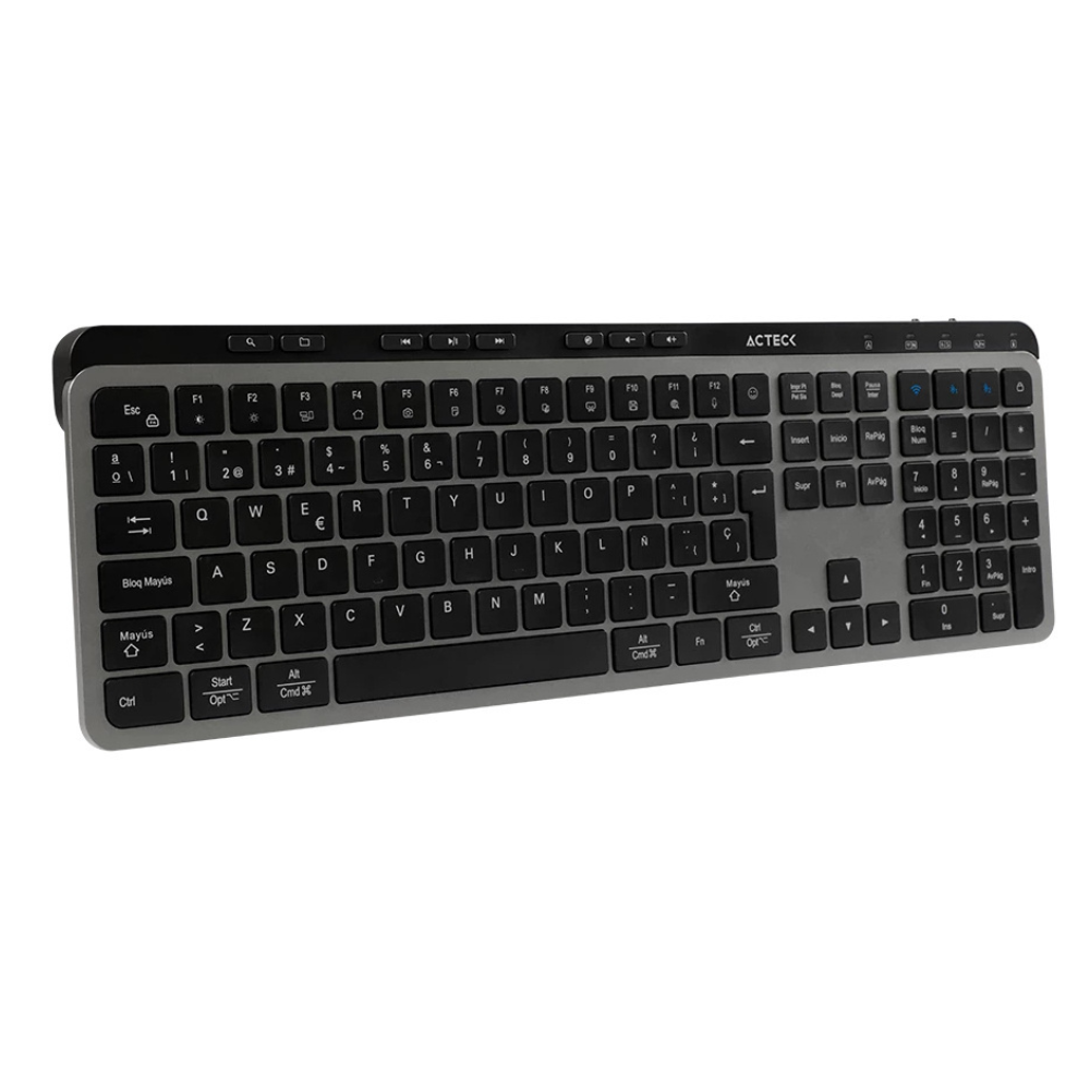 Teclado Inalambrico Acteck | Inspire Krea TI755 | Negro-Gris
