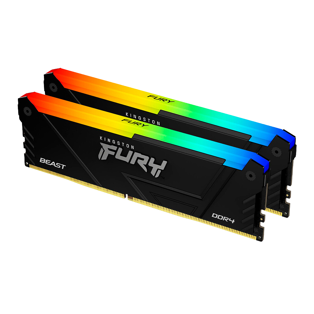 Kit Memoria RAM Kingston FURY Beast RGB DDR4, 16GB - 2x8GB, 3200MHz