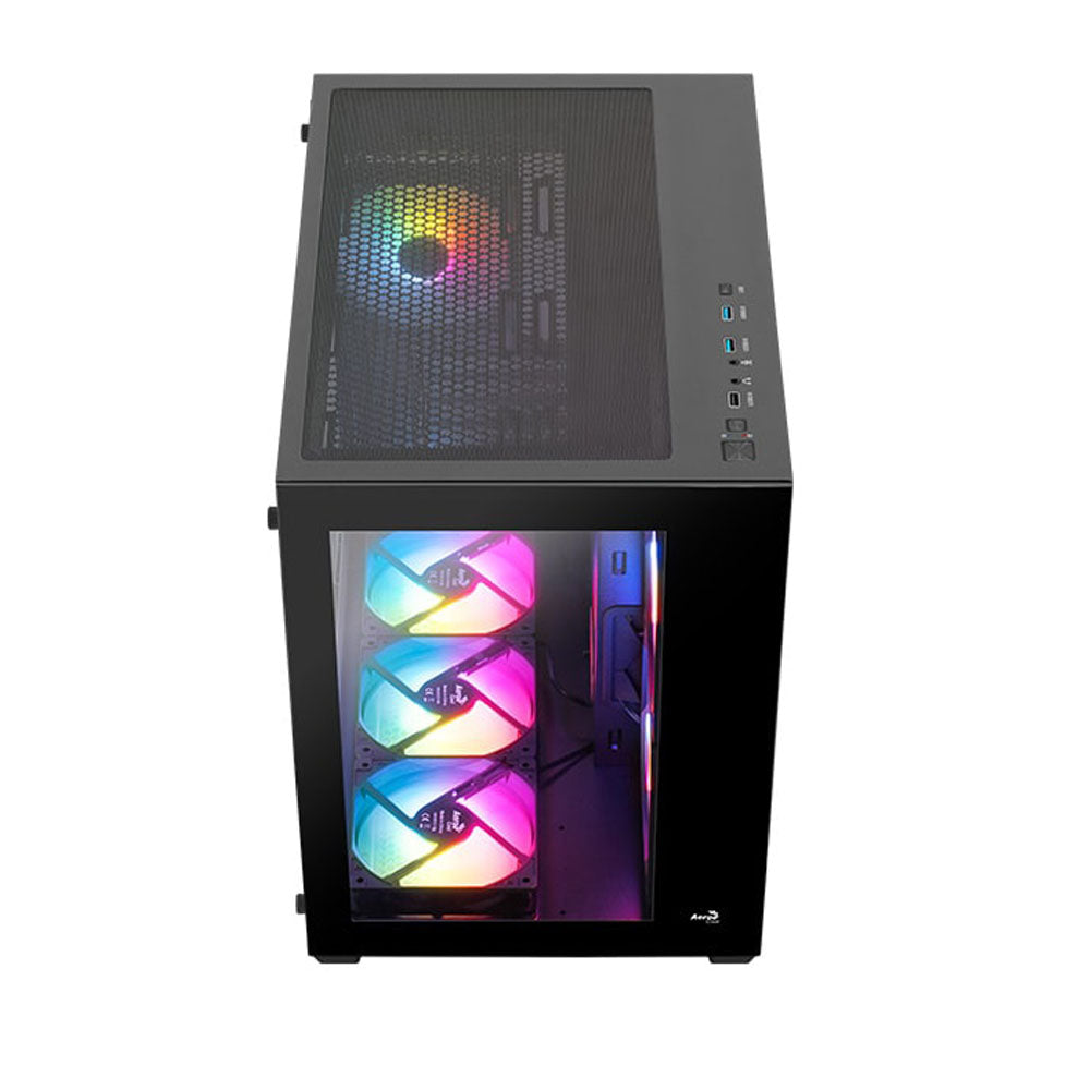 Gabinete Aerocool Dryft G-BK-V2 C/Cristal Templado RGB - ATX - Negro