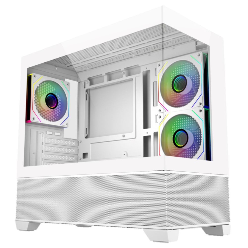 Gabinete Cooler Master Elite 490, Mini ATX, Incluye 3 ventiladores, blanco