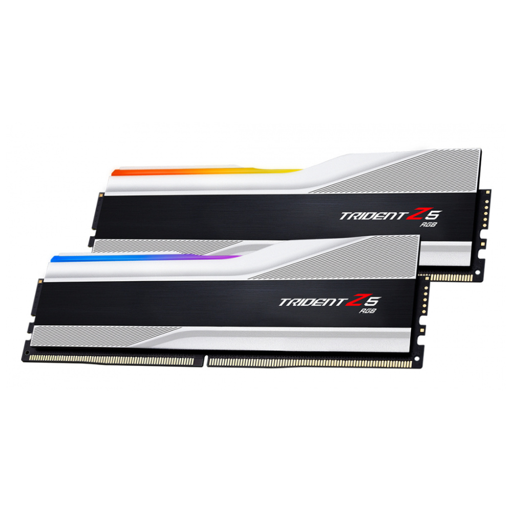 Kit Memoria RAM G.Skill Trident Z5 32GB (2x16GB), DDR5, 6000MHz, RGB, CL36, Plata