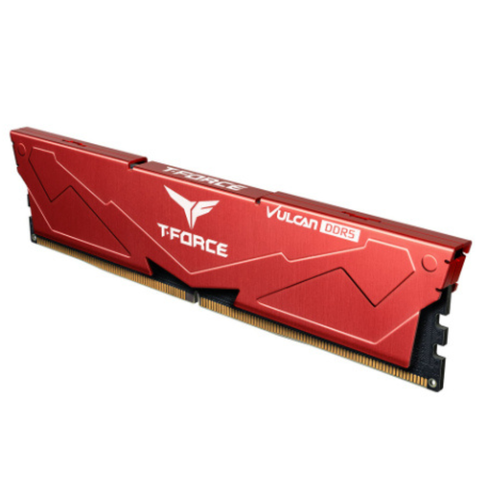 Memoria RAM Teamgroup T Force Vulcan, 16GB (2X8GB), DDR5, 5600Mhz CL40, Rojo.
