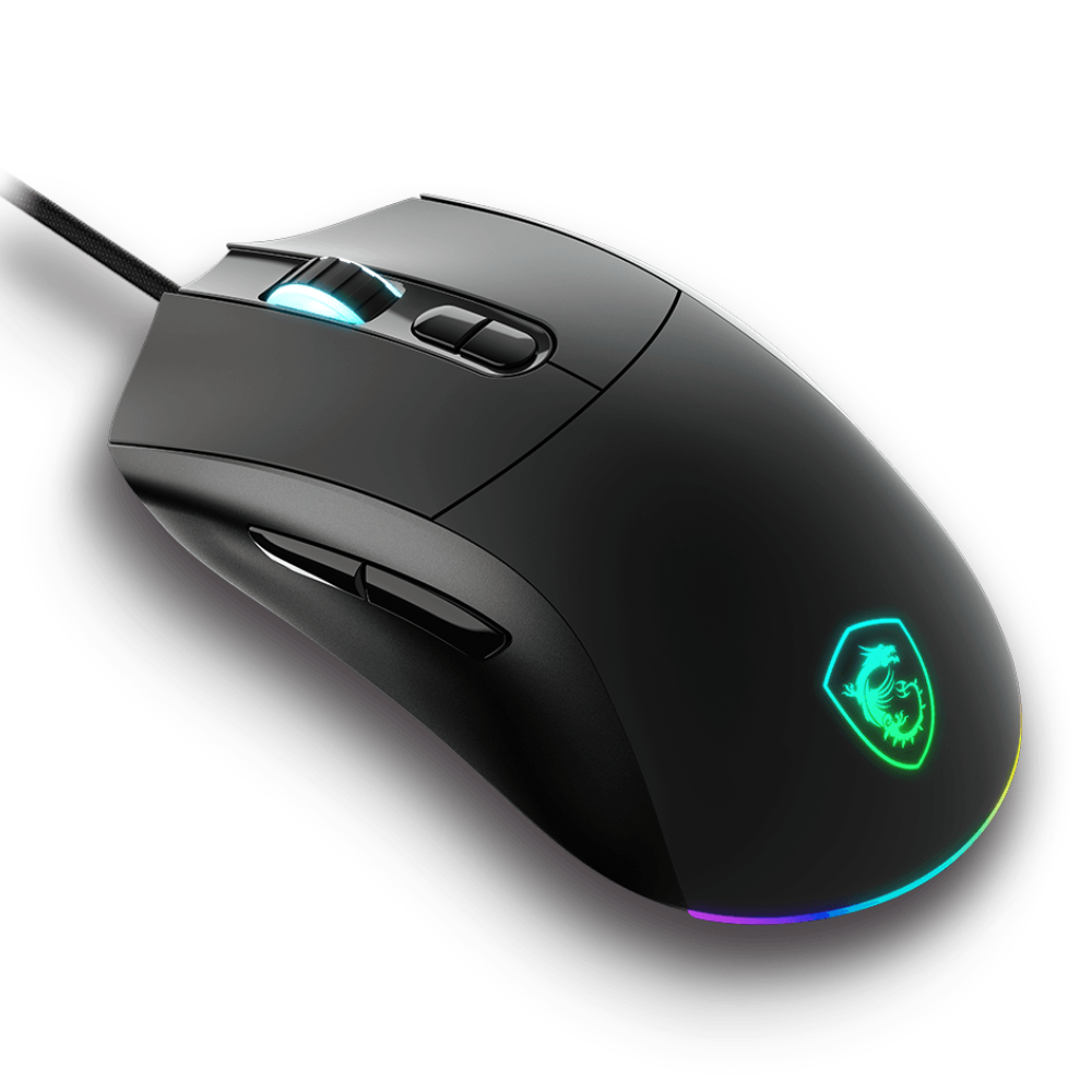 Mouse MSI Forge GM320, RGB, Sensor Optico, Negro.
