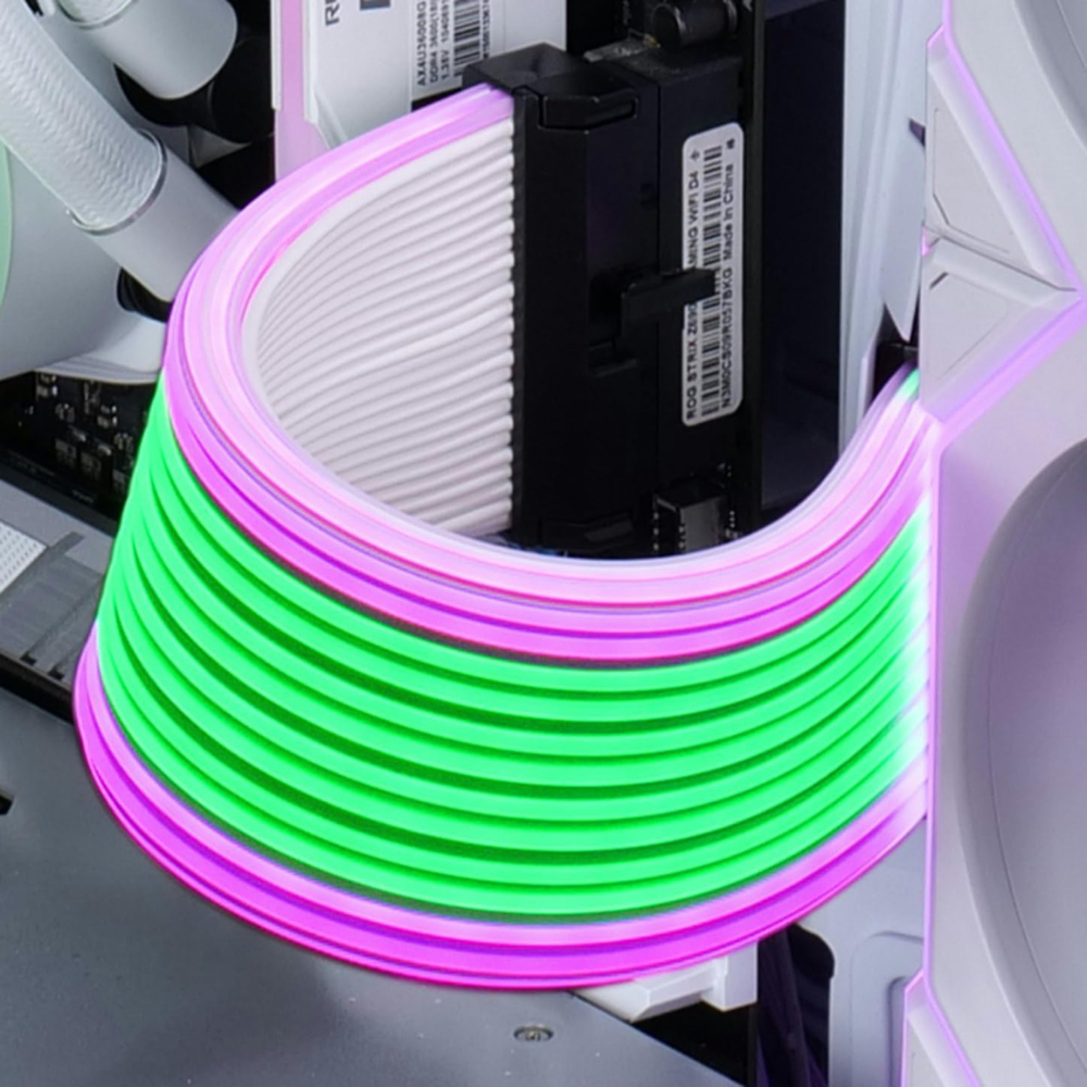Cable extensión de alimentación Lian Li | 24Pin | RGB PW24-1W-T | Incluye Controlador