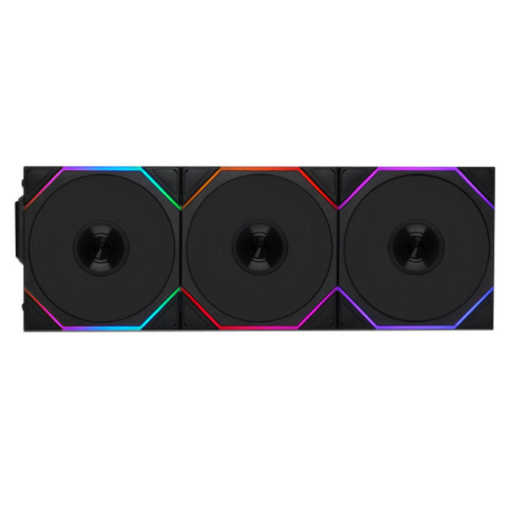 Kit de Ventiladores Lian Li Unifan Tl Black Aspas Invertidas Wireless LCD, 3x120mm