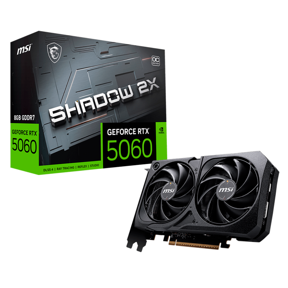 Tarjeta de Video MSI NVIDIA GeForce RTX 5060 Ti SHADOW 2X OC PLUS, 8GB.