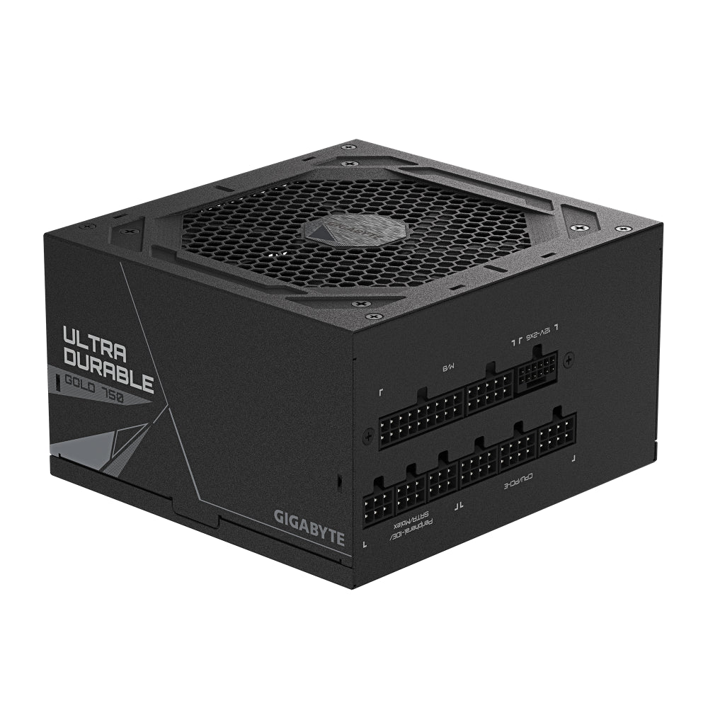 Fuente De Poder Gigabyte 80 Plus Gold, 750W Modular, PCI-E Gen5, 16Pines, Negro.