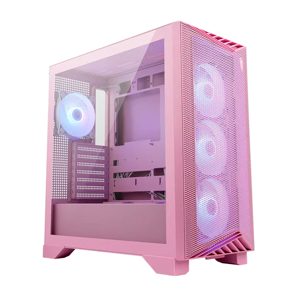 Gabinete MSI MPG GUNGNIR, Midi-Tower, Incluye 4 Ventiladores, Rosa.