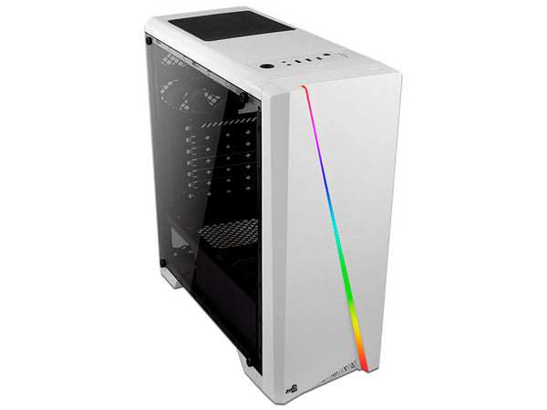 Gabinete AeroCool Cylon con LEDs RGB ATX + PSU AeroCool Cylon de 500W - Blanco