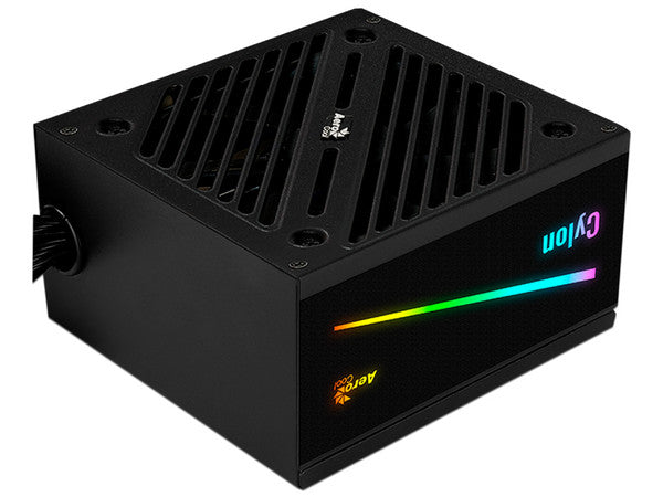 Gabinete AeroCool Cylon con LEDs RGB ATX + PSU AeroCool Cylon de 500W - Blanco