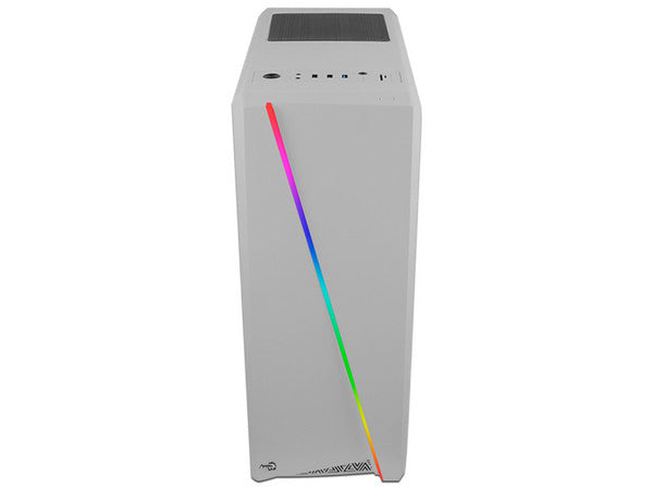 Gabinete AeroCool Cylon con LEDs RGB ATX + PSU AeroCool Cylon de 500W - Blanco
