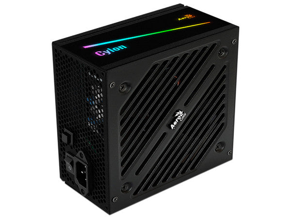 Gabinete AeroCool Cylon con LEDs RGB ATX + PSU AeroCool Cylon de 500W - Blanco
