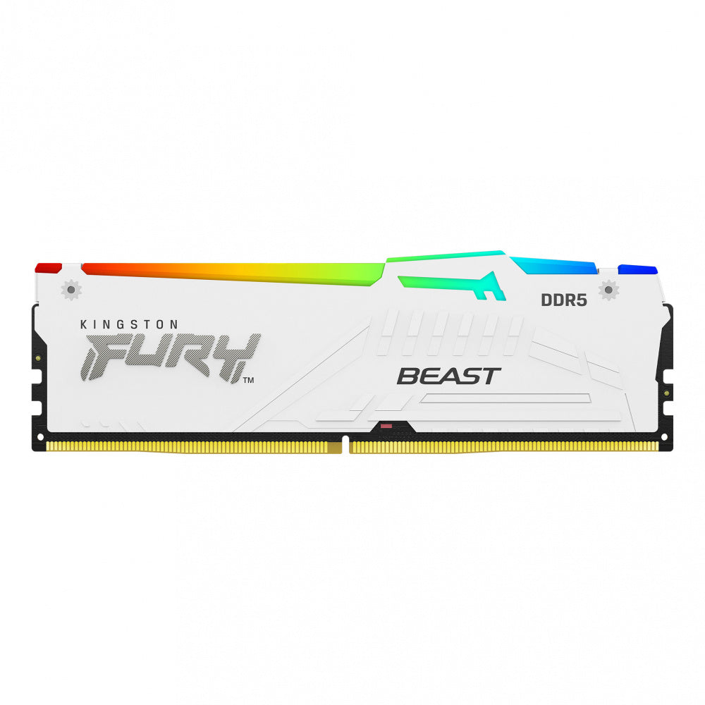 Memoria RAM Kingston Fury Beast Blanco RGB XMP, 32GB (2X12GB), DDR5, 5600MT/s.
