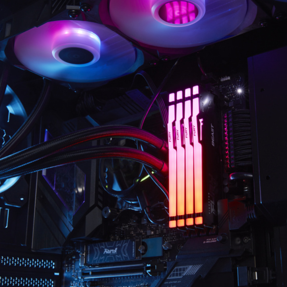 Memoria RAM Kingston Fury Beast RGB Expo, 32GB, DDR5, 6000mts, Negro.