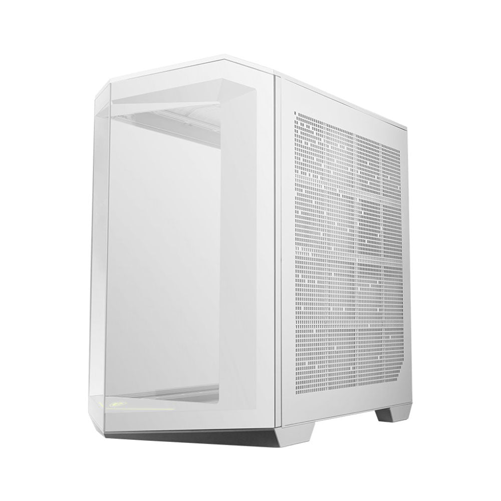 Gabinete MSI MAG PANO 100L PZ / WHITE con Ventana, Midi-Tower, ATX - Blanco (Sin Ventiladores)