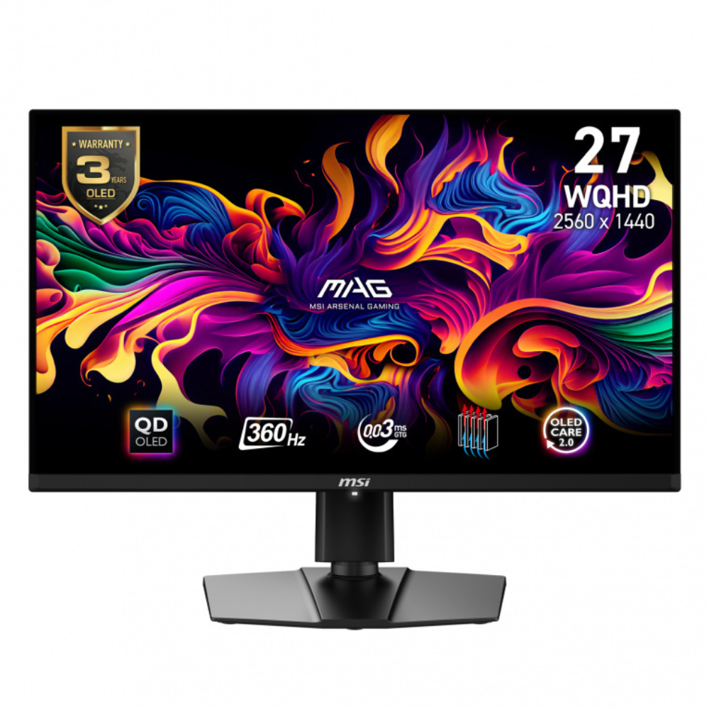 Monitor OLED MSI 27" (MAG 271QPX QD-OLED) 2560X1440 WQHD, Plano, 360Hz