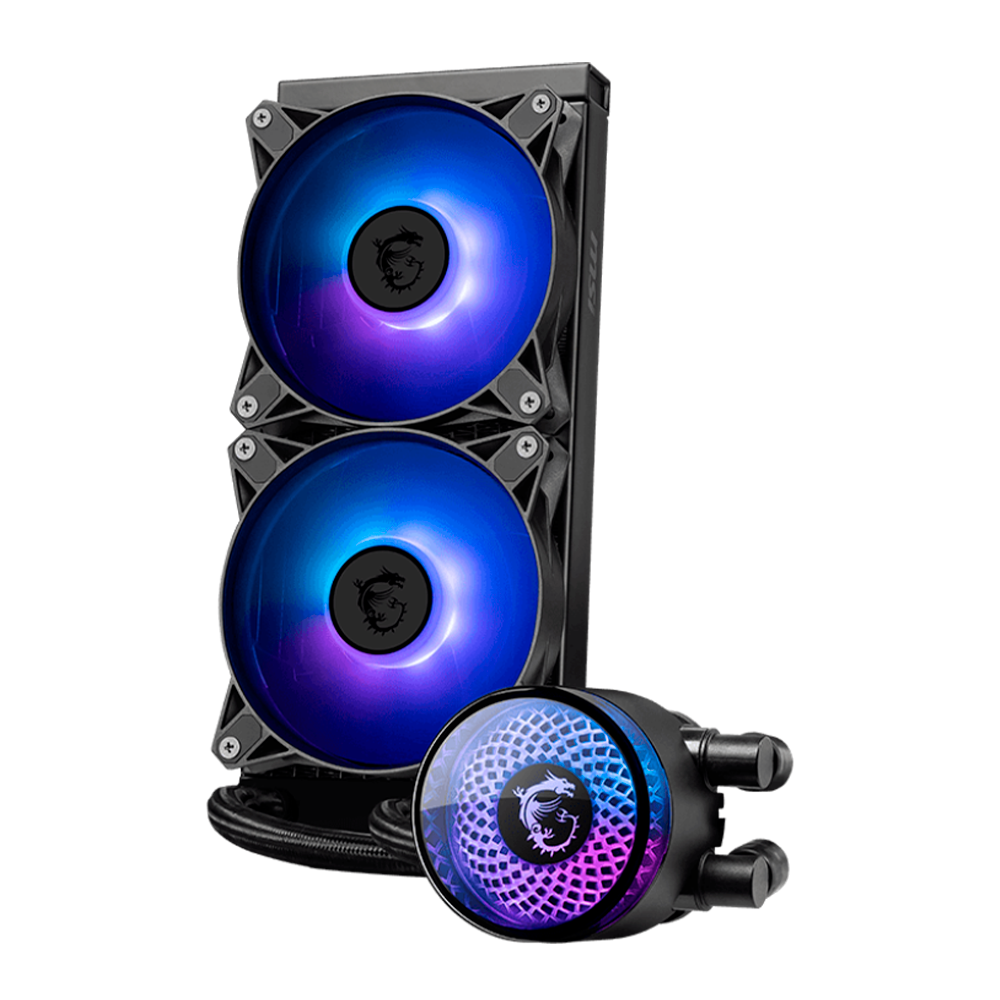 Enfriamiento Líquido MSI MAG CORELIQUID A12 240, 2x120mm, 500-2200RPM, Negro.