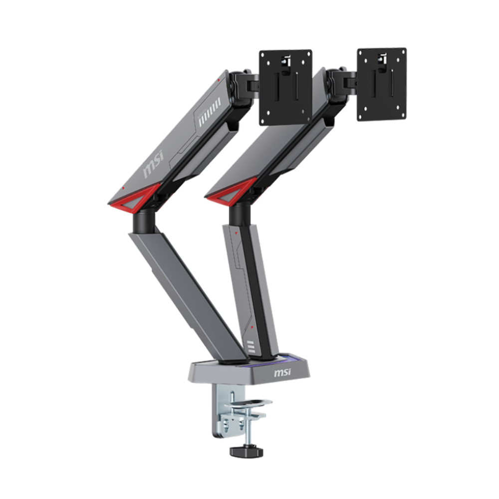 Soporte para Monitor MSI 17"-38" Doble RGB | Negro Mate/ Gris