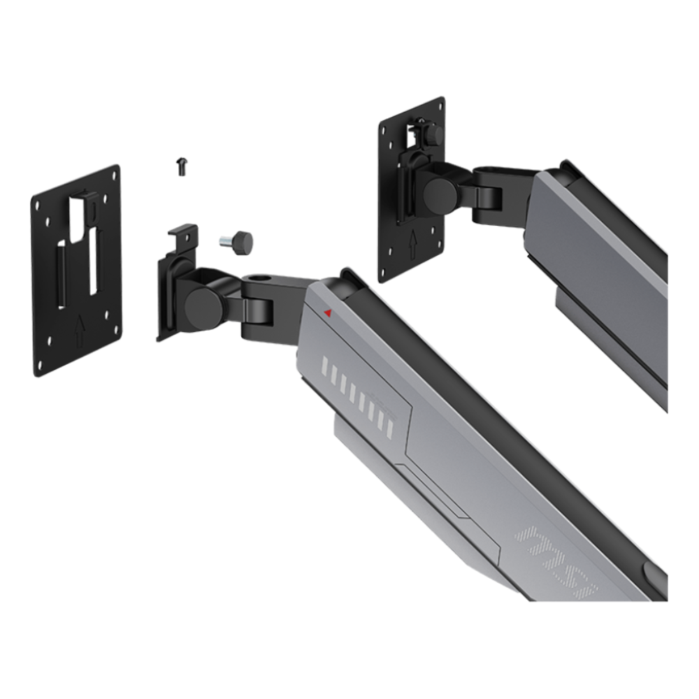 Soporte para Monitor MSI 17"-38" Doble RGB | Negro Mate/ Gris