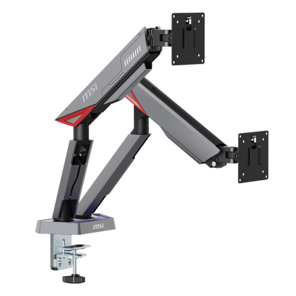 Soporte para Monitor MSI 17"-38" Doble RGB | Negro Mate/ Gris