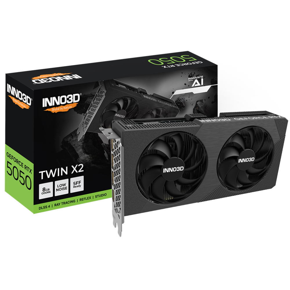 Tarjeta de Video INNO3D Nvidia GeForce RTX5050 Twin X2 8GB GDDR6, Black