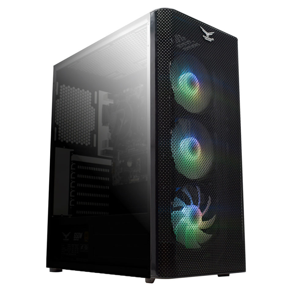 Gabinete Naceb Zed, ATX, Incluye 3 ventiladores RGB, Negro