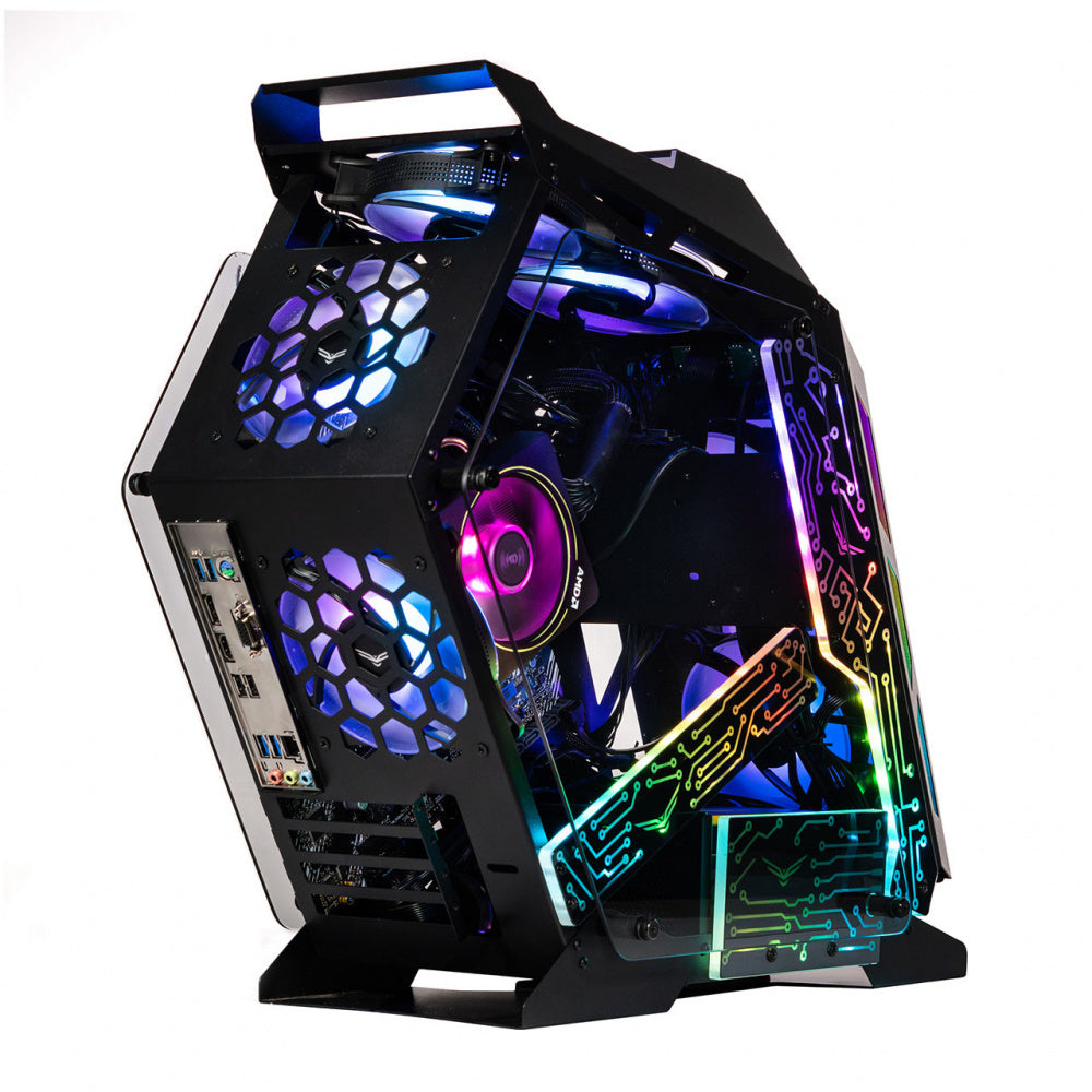 Gabinete Naceb Gamer Olympian, Midi-Tower, Micro-ATX, Incluye 3 ventiladores, Negro.