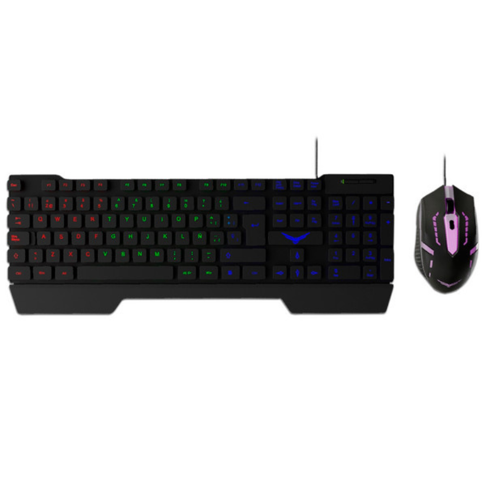 Kit Gamer de Teclado y Mouse Fallen, Alambrico, Negro