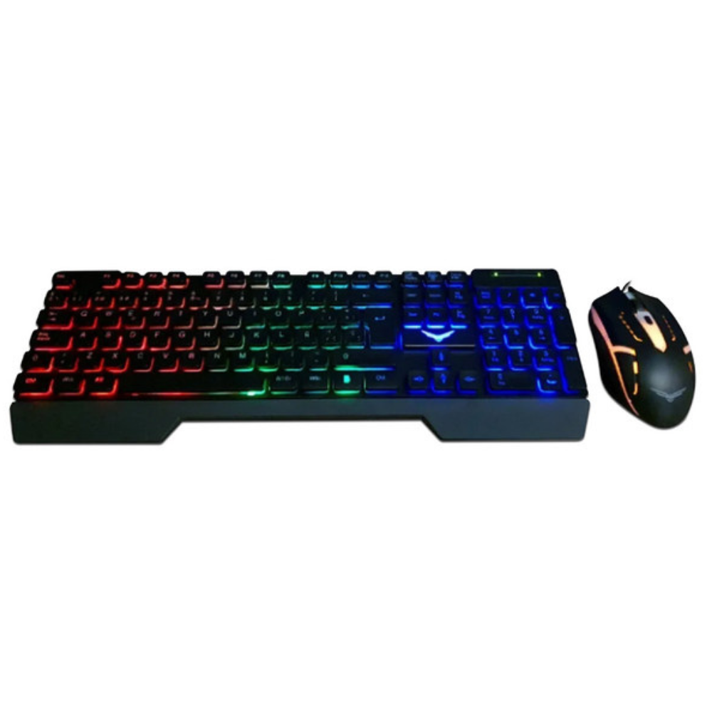Kit Gamer de Teclado y Mouse Fallen, Alambrico, Negro