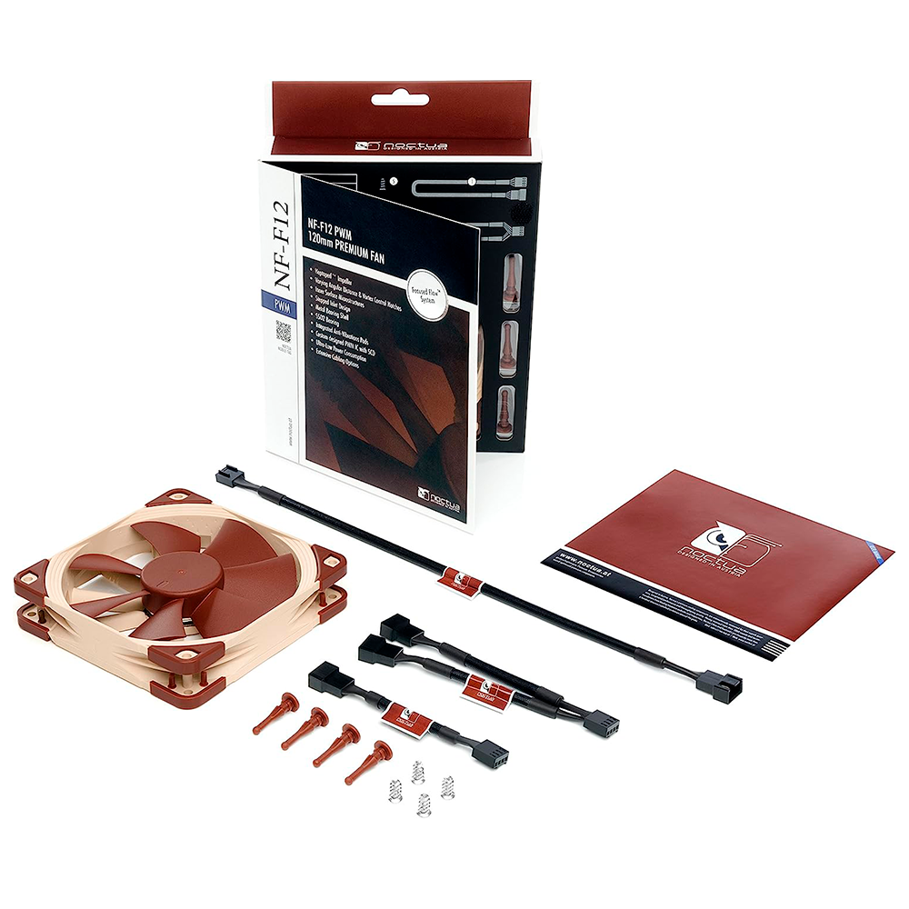 Ventilador Noctua NF-F12 PWM, 120mm, Marron