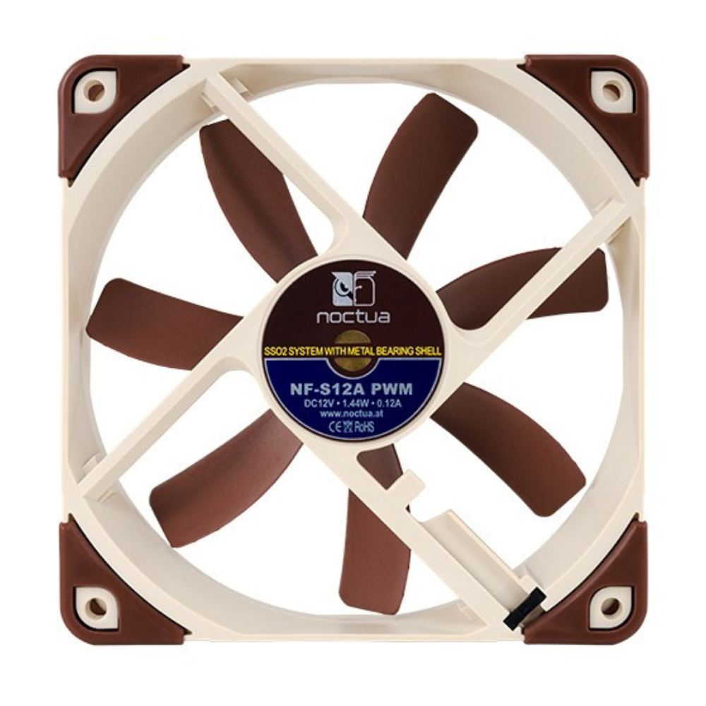 Ventilador Noctua NF-S12A PWM, 120mm, 1200RPM, Café