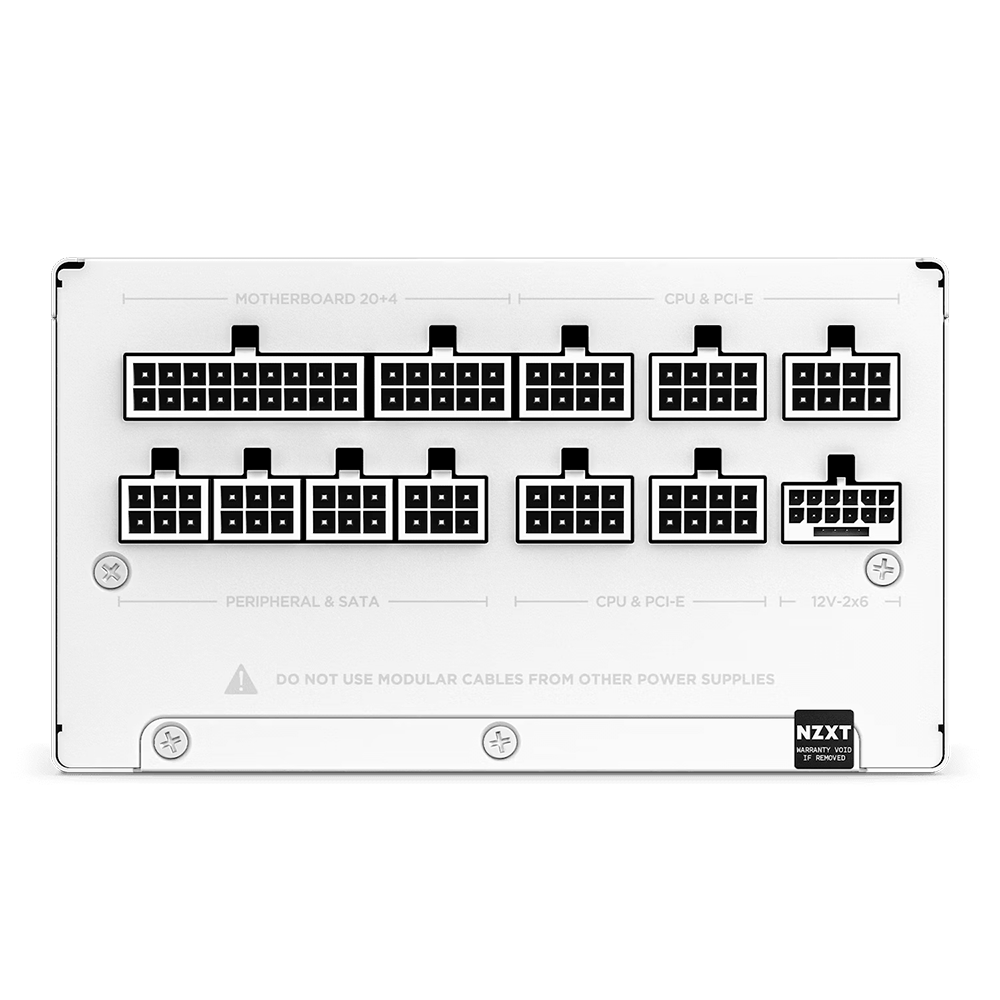 Fuente De Poder Nzxt 1200W, 80 Plus Gold, C1200, Full Modular, Blanco.