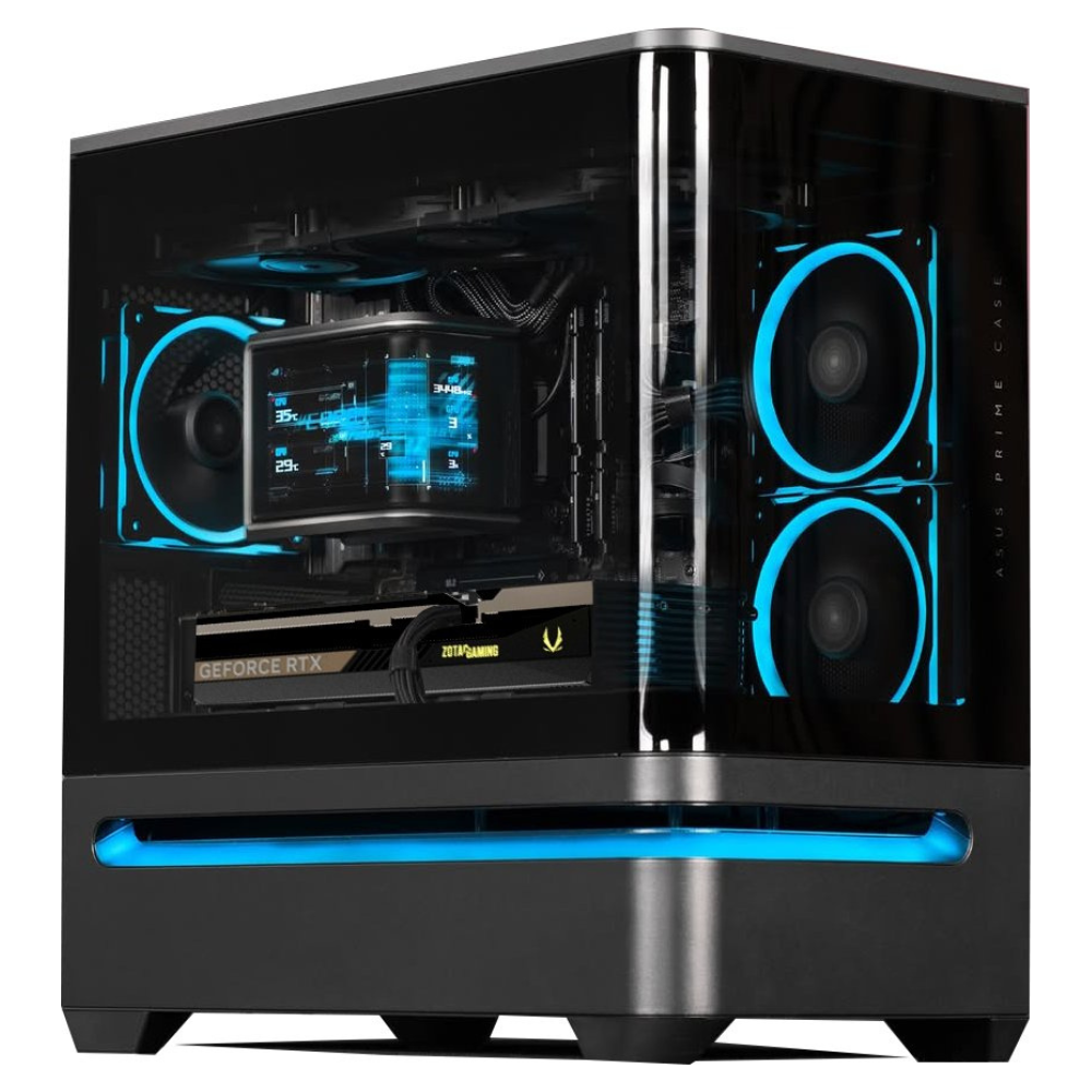 Gabinete Asus Prime Ap202 Tg Arg Black, Media Torre, Vidrio Templado Curvo, Negro