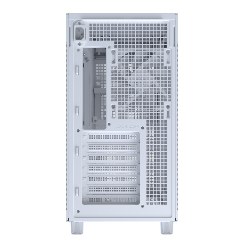 Gabinete Asus Prime Ap303 Mesh White, Media Torre, Malla, Incluye 1 ventilador, Blanco.