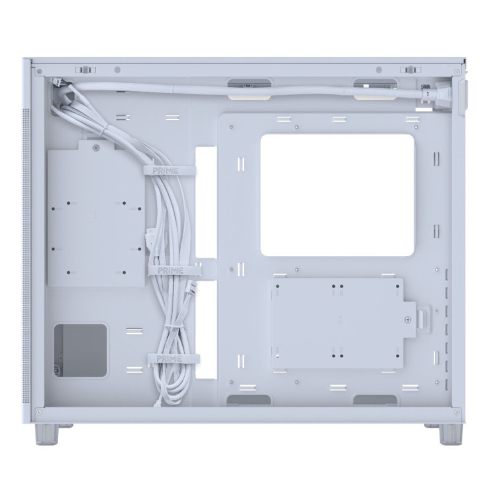 Gabinete Asus Prime Ap303 Mesh White, Media Torre, Malla, Incluye 1 ventilador, Blanco.