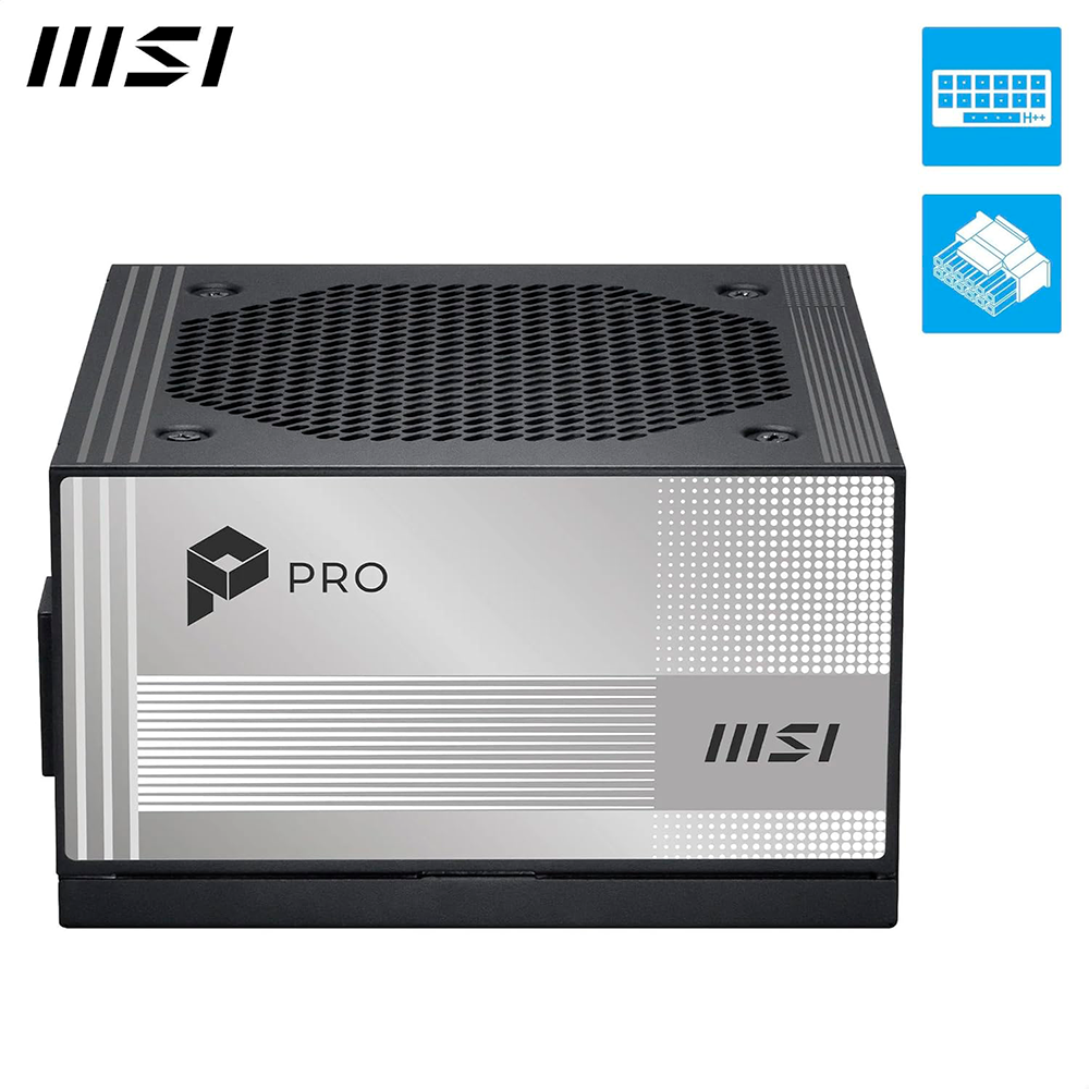Fuente De Poder MSI Full Modular Pro A1000PL PCIE5, 80Plus Platino, 1000W.