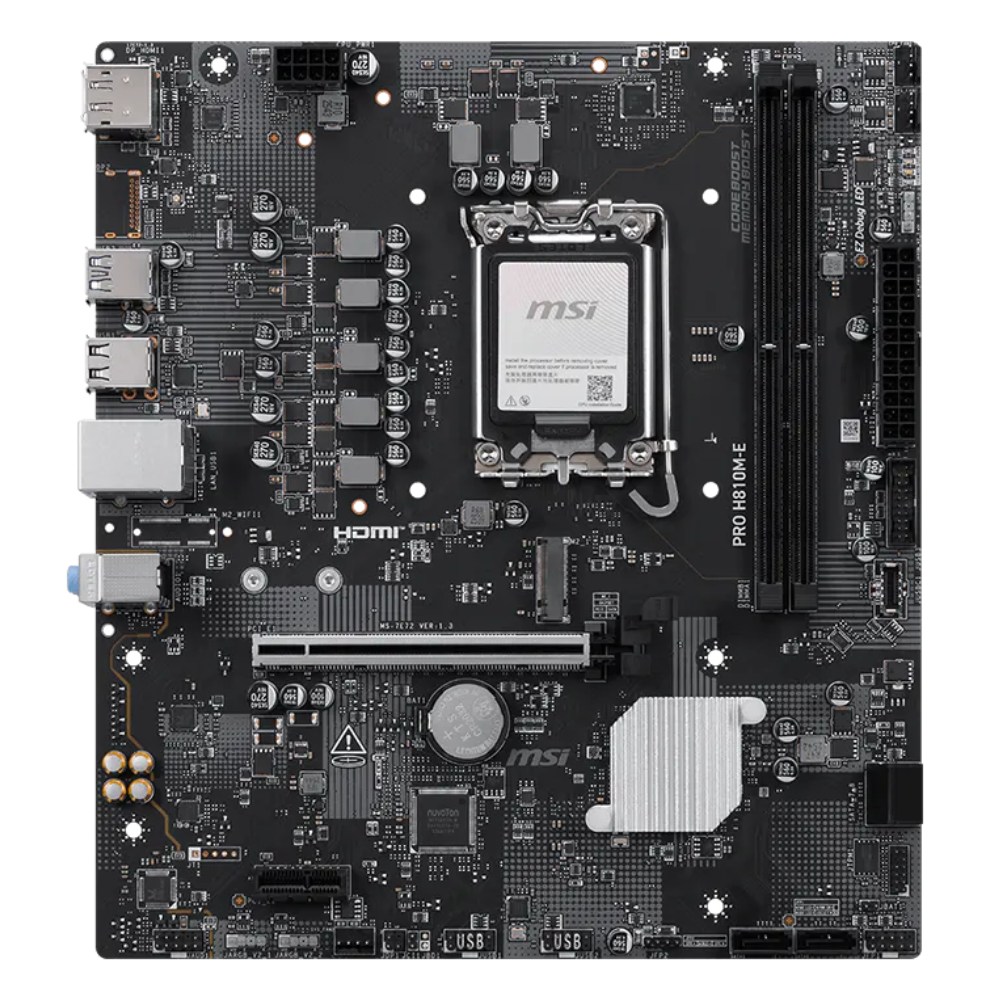 Motherboard MSI Pro H810M-E, Socket 1851, Micro ATX.