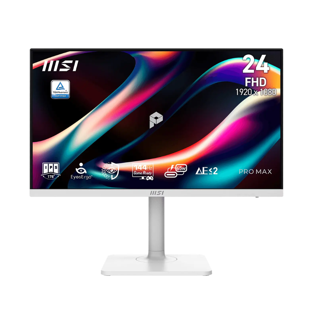 Monitor Led Msi 24" Pro Max, 1920X1080, 144Hz, Blanco.