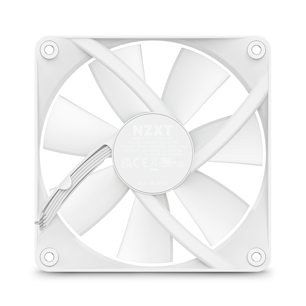 Ventilador NZXT F120 RGB Duo, 120mm, Hasta 1800RPM, Blanco.