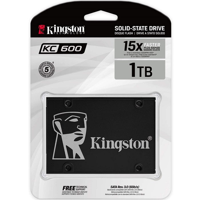 Unidad de estado solido 2.5" KINGSTON KC600 1TB