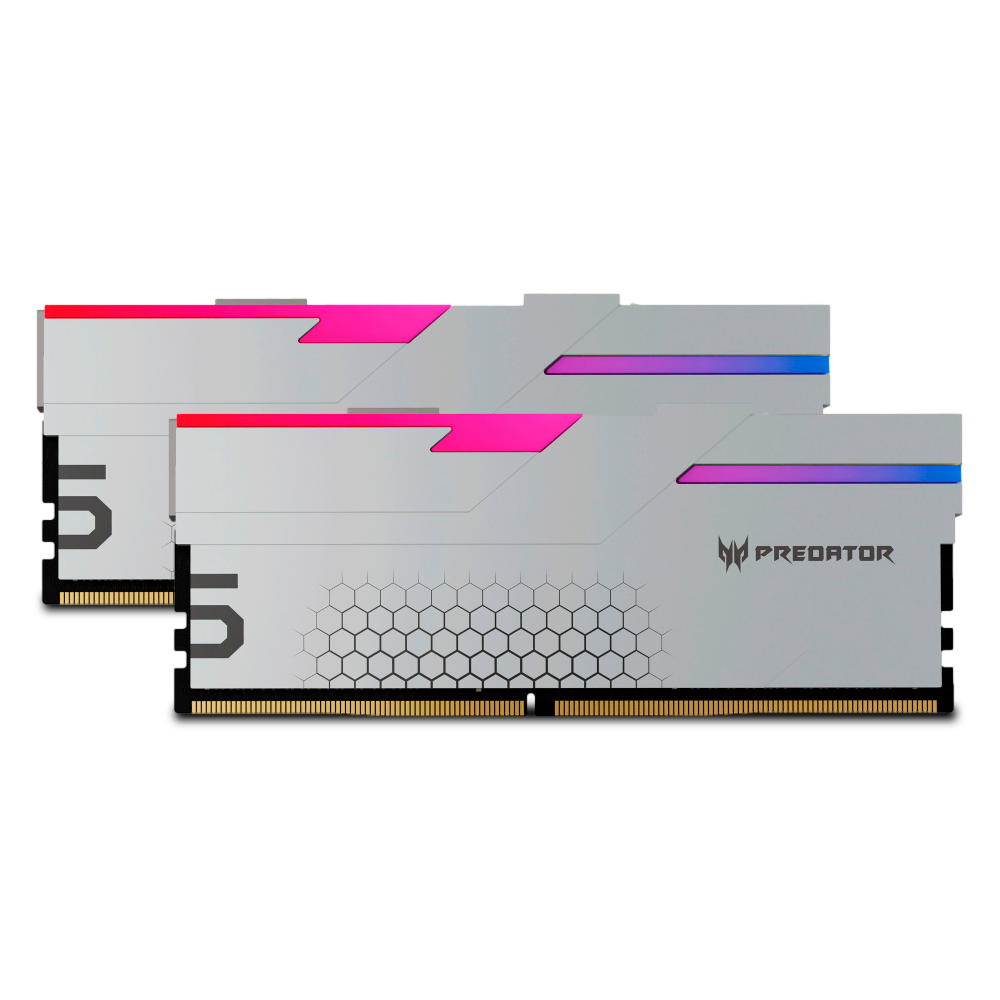 Kit Memoria RAM Predator Hermes DDR5- 7200MHz- 32GB - 2 x 16GB Plata