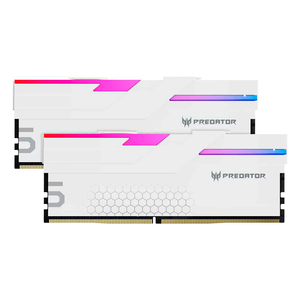 Kit Memoria RAM PREDATOR Acer Hermes DDR5- 7200MHz- 32GB - 2 x 16GB Blanco