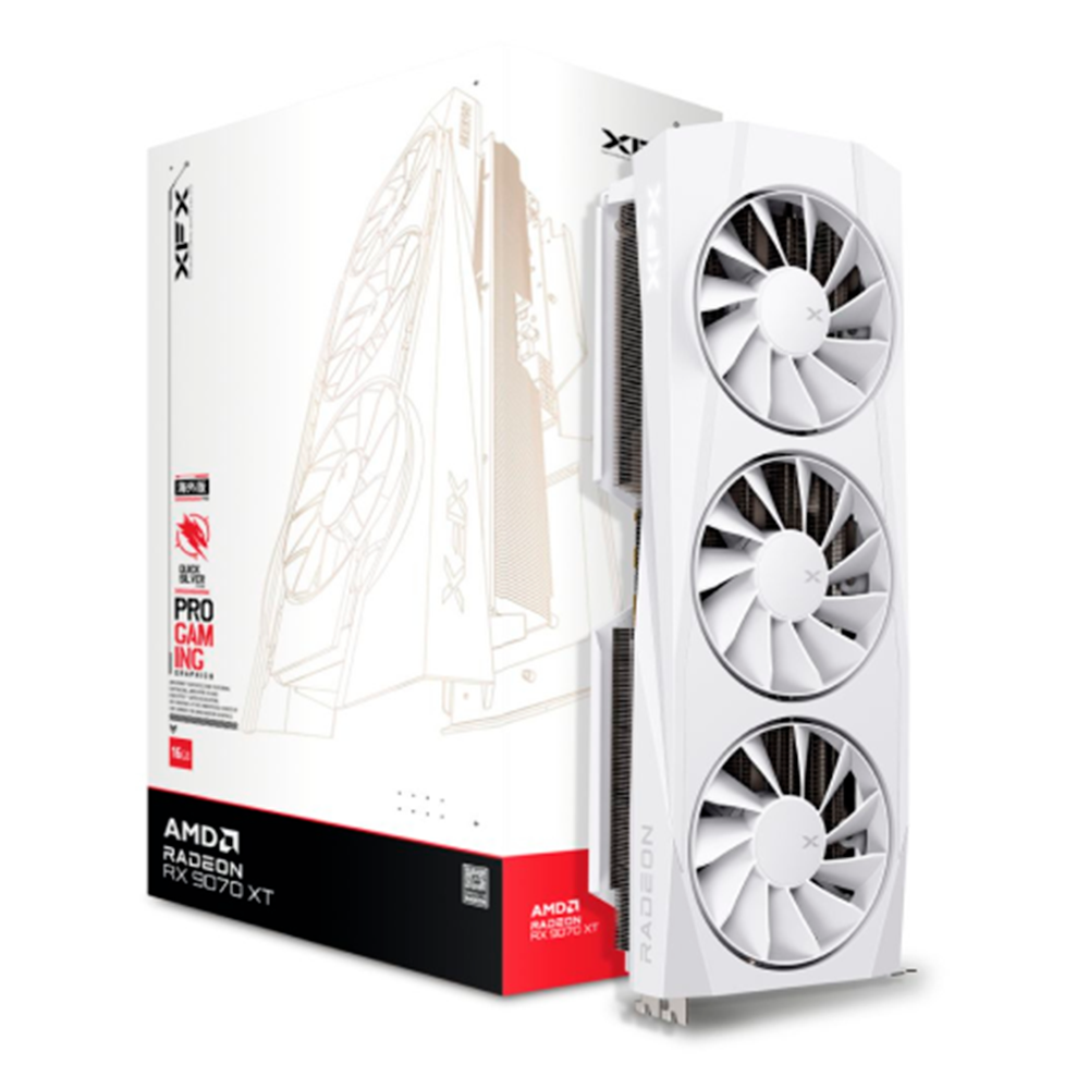 Tarjeta de Video XFX RX 9070 XT QUICKSILVER 16GB White