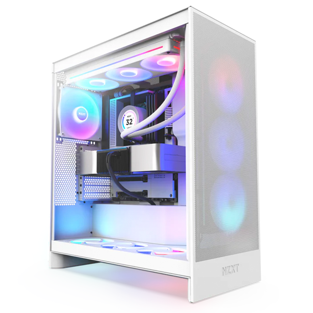 Gabinete NZXT H7 Flow RGB- ATX- Blanco