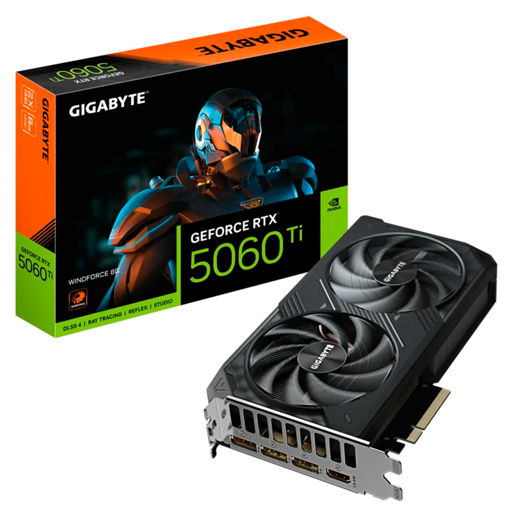 Tarjeta de Video GIGABYTE GeForce RTX 5060 Ti WINDFORCE 8GB