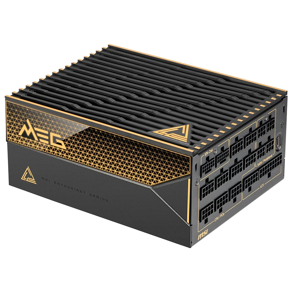 Fuente de Poder MSI MEG AI1600T PCIE5 1600w 80 PLUS Titanium