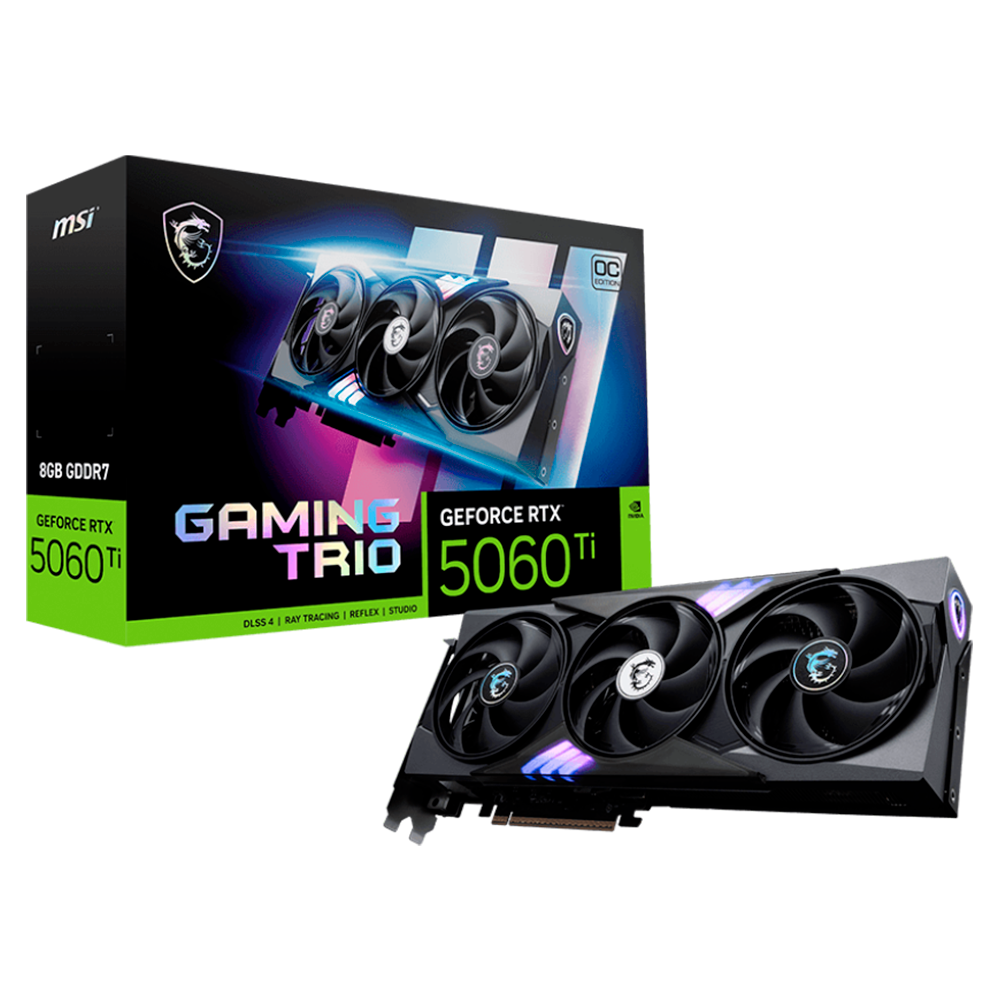Tarjeta de Video MSI GeForce RTX 5060 Ti 8G GAMING TRIO OC