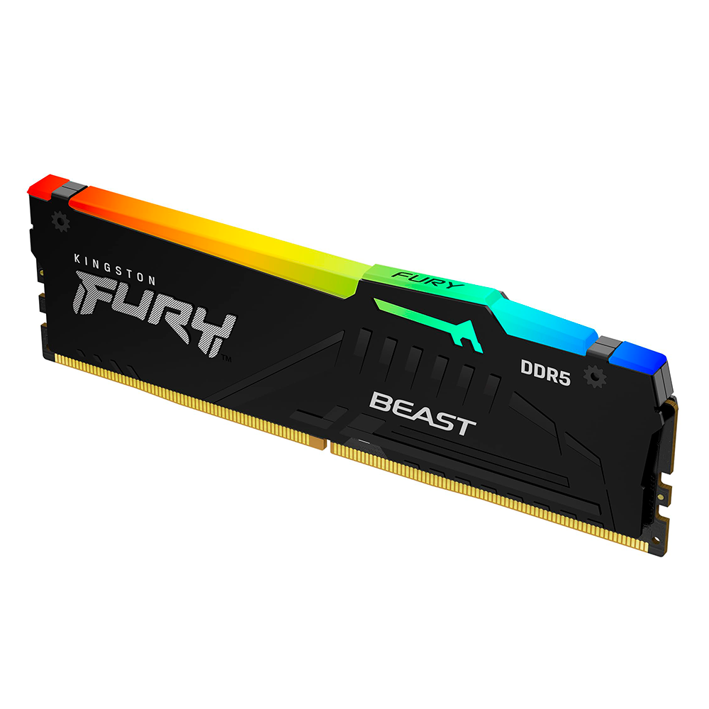 Memoria RAM DIMM Kingston Fury Beast RGB Expo 16GB DDR5 6000MTS CL30 Negro