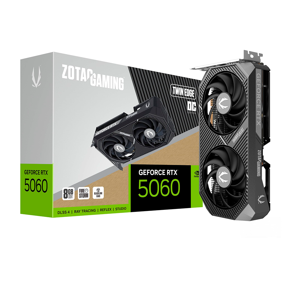 Tarjeta de Video Zotac NVIDIA GeForce RTX 5060 TWIN EDGE OC Edition 8GB